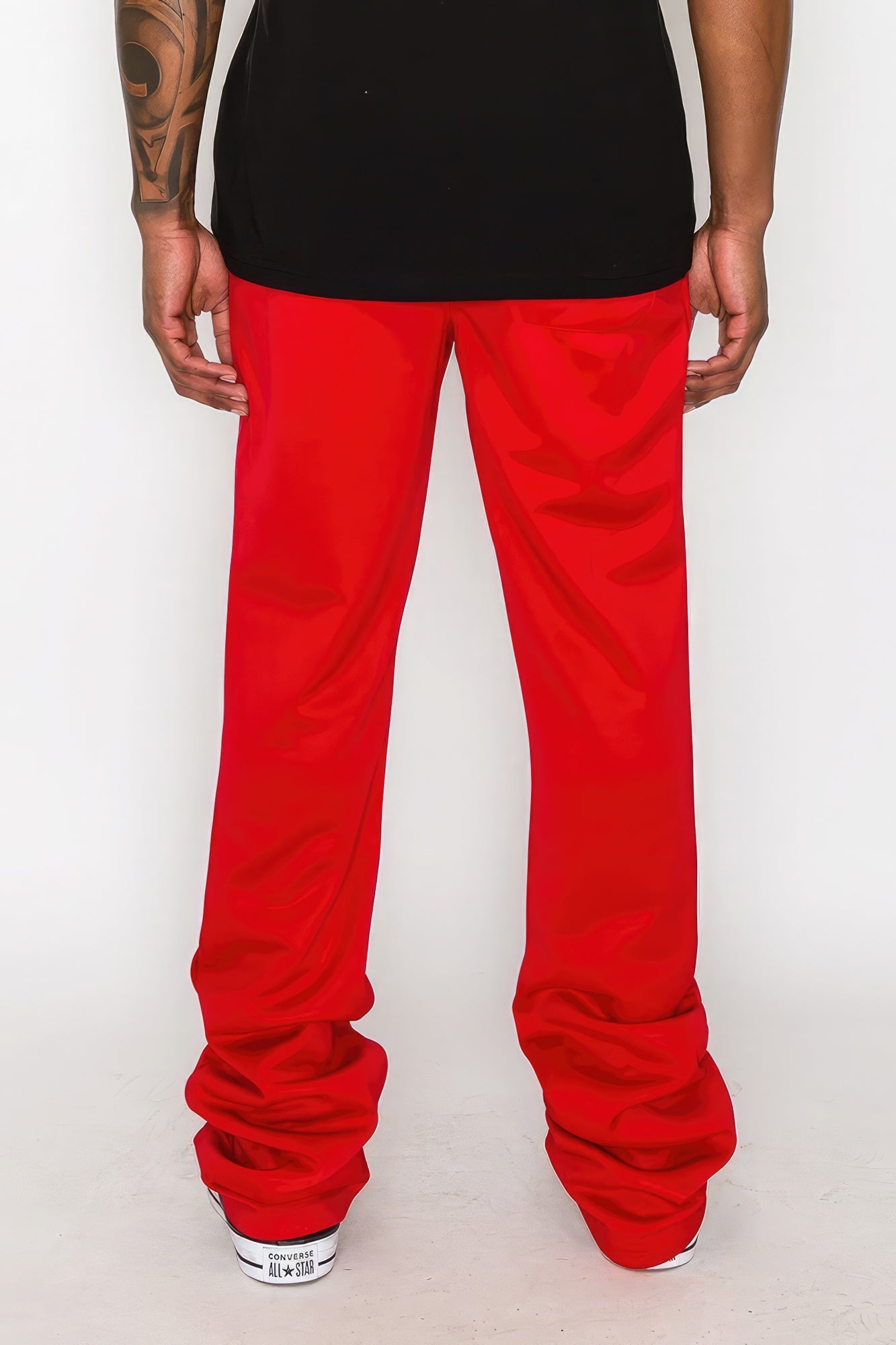 Solid Flare Stacked Track Pants