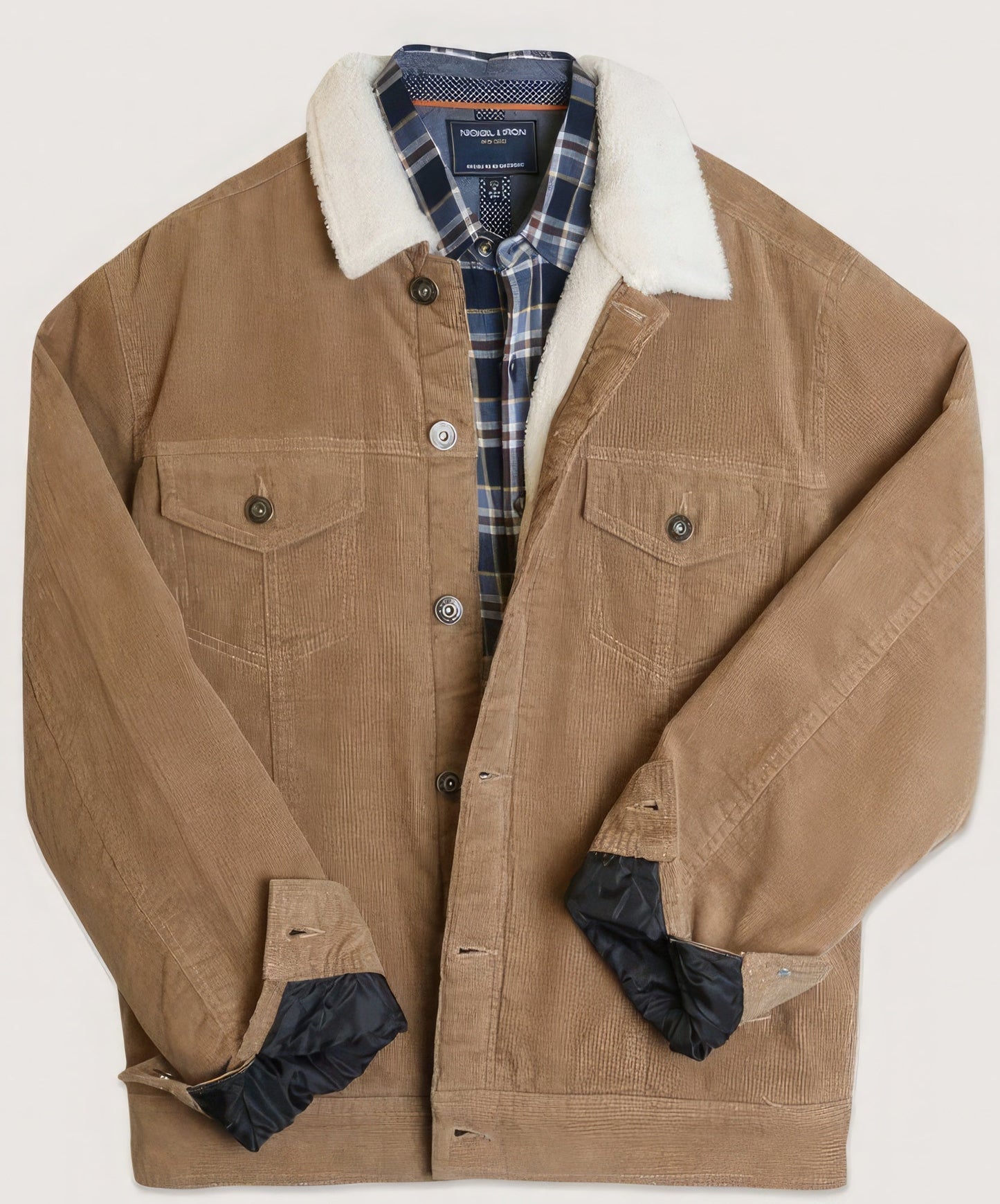 Casual Corduroy Lined Trucker Jacket – Rugged & Stylish classic design