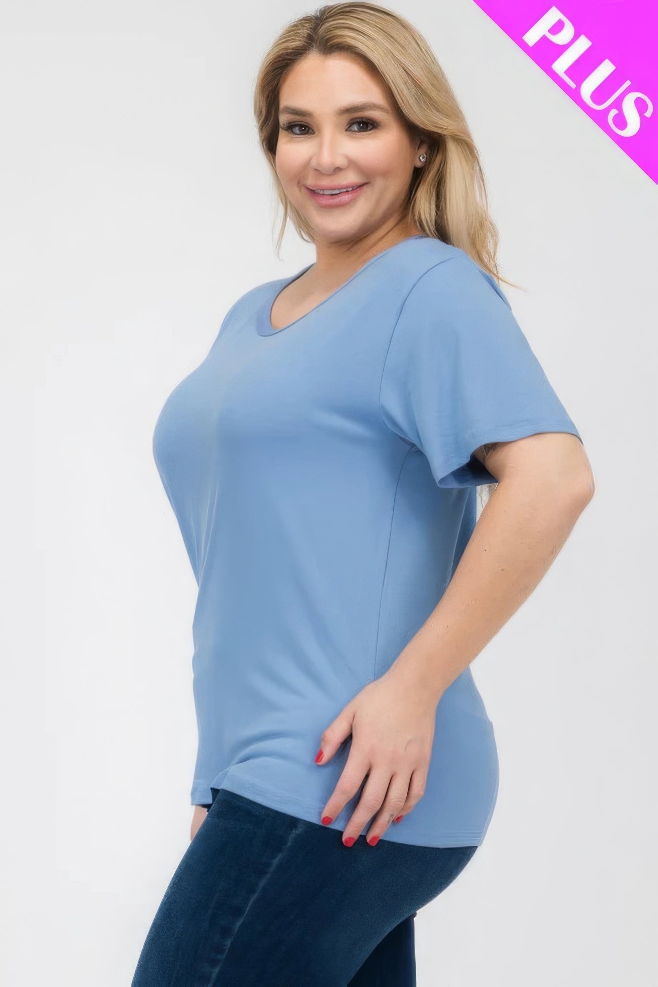 Plus Size Basic Short Sleeve T-shirt - Comfortable perfect fit timeles