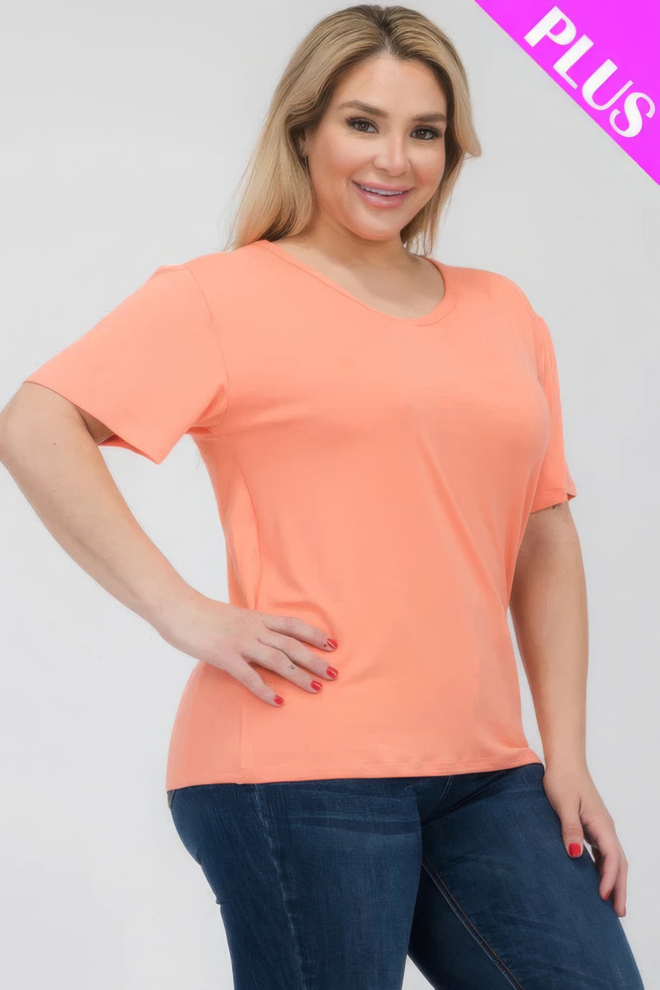 Plus Size Basic Short Sleeve T-shirt - Comfortable perfect fit timeles