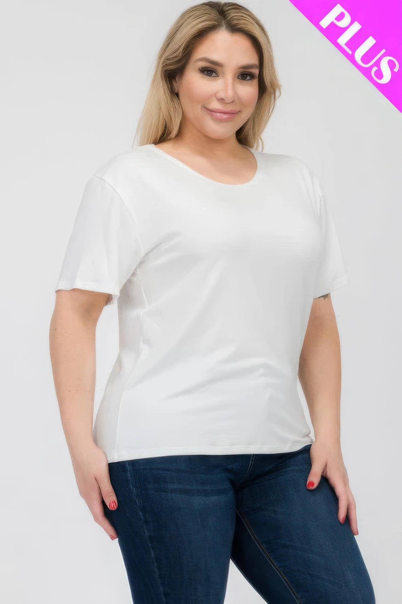 Plus Size Basic Short Sleeve T-shirt - Comfortable perfect fit timeles