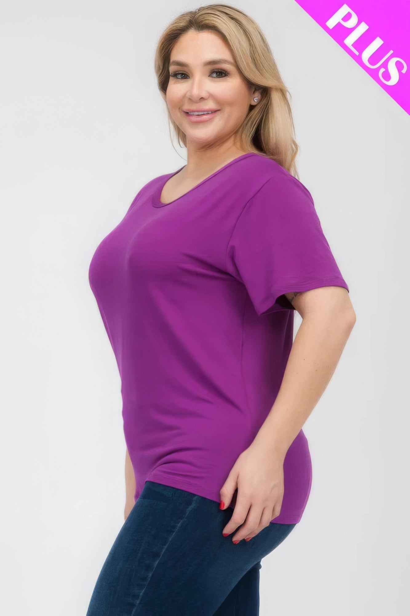 Plus Size Basic Short Sleeve T-shirt - Comfortable perfect fit timeles