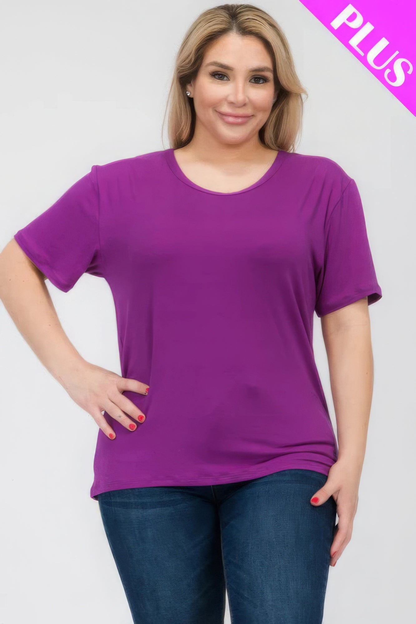 Plus Size Basic Short Sleeve T-shirt - Comfortable perfect fit timeles