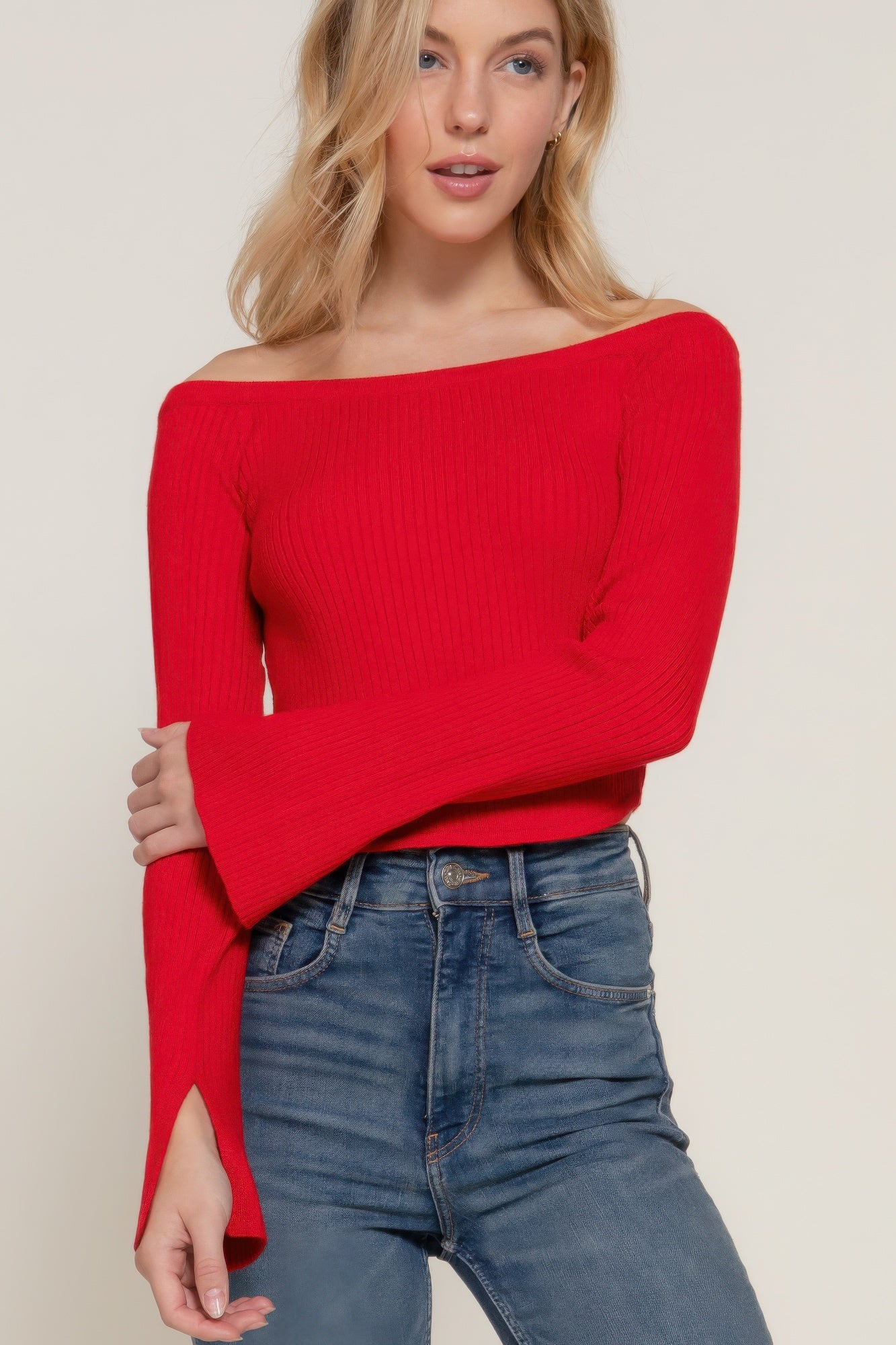 Long Slv Off Shoulder Sweater