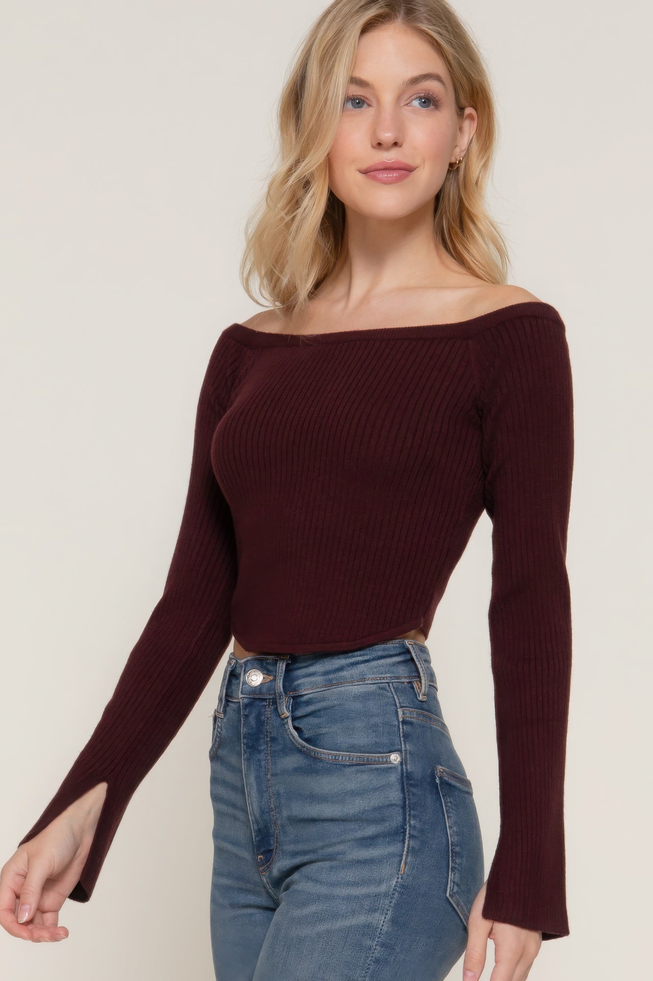 Long Slv Off Shoulder Sweater