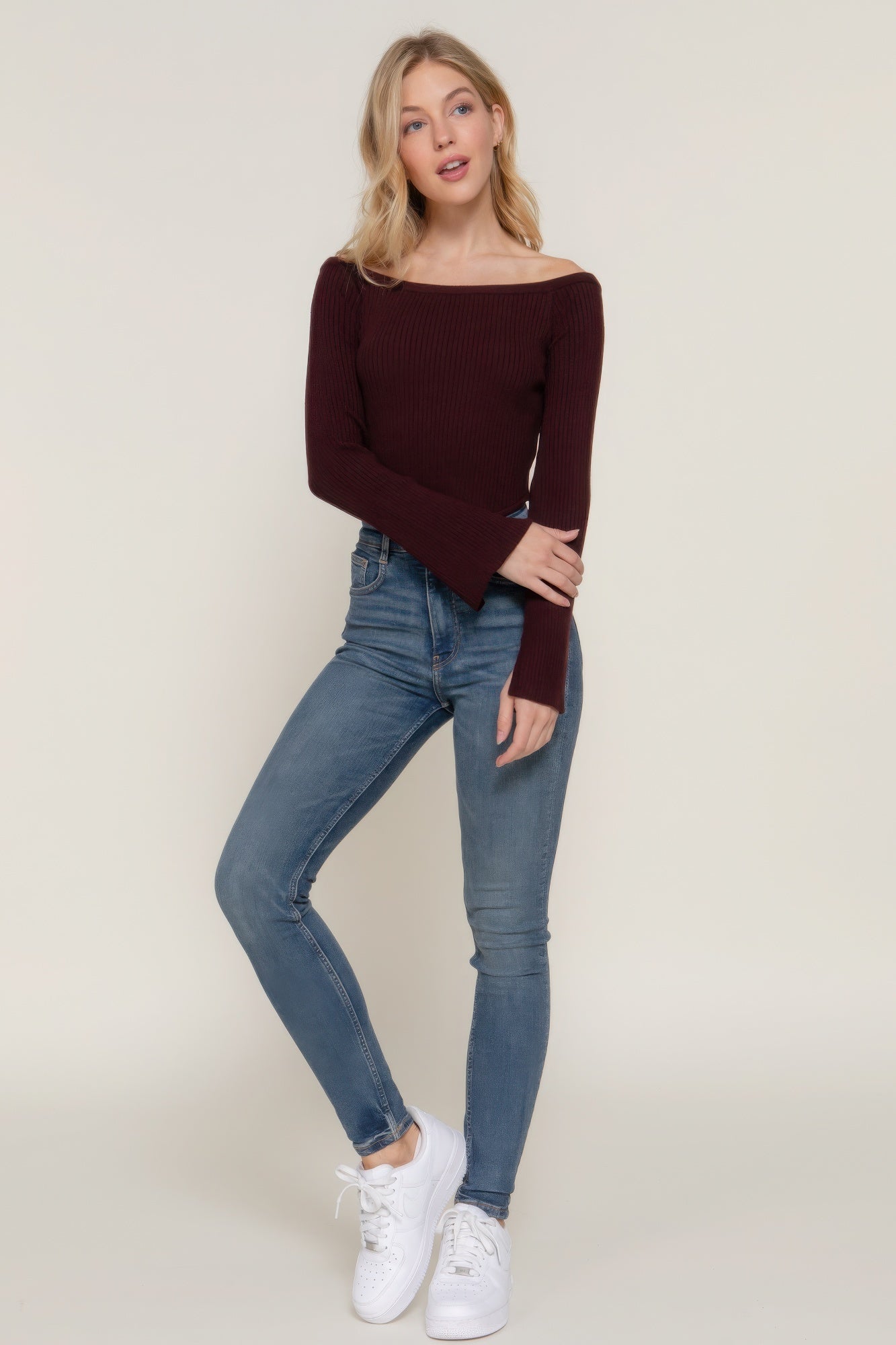 Long Slv Off Shoulder Sweater