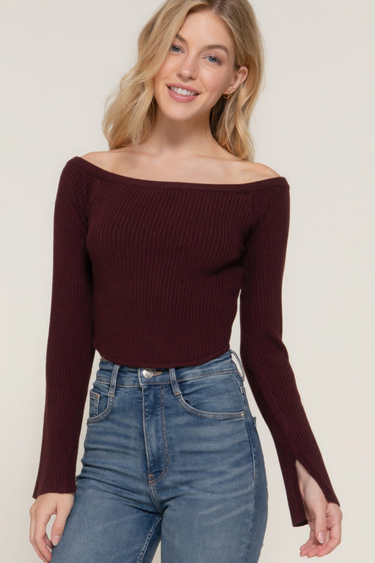 Long Slv Off Shoulder Sweater